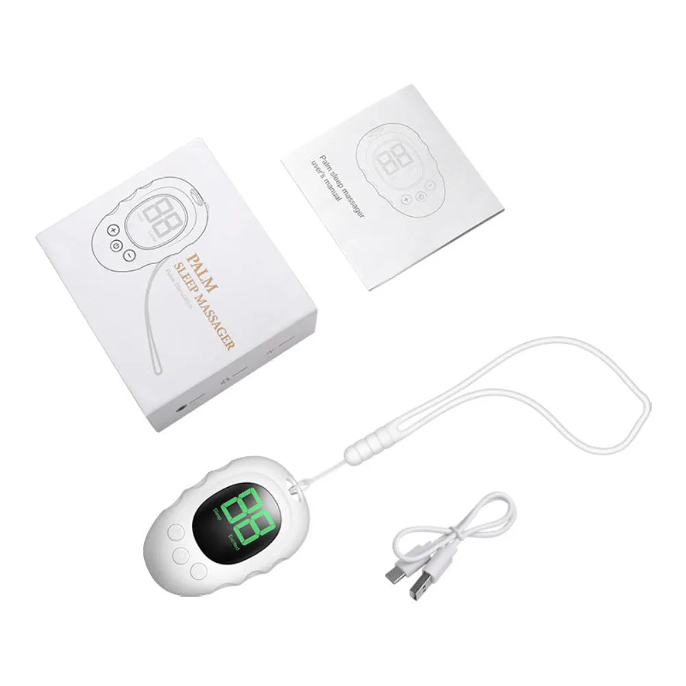 Silicone sleep aid hand grip stress reliever with handheld remote control in black, white, or green.