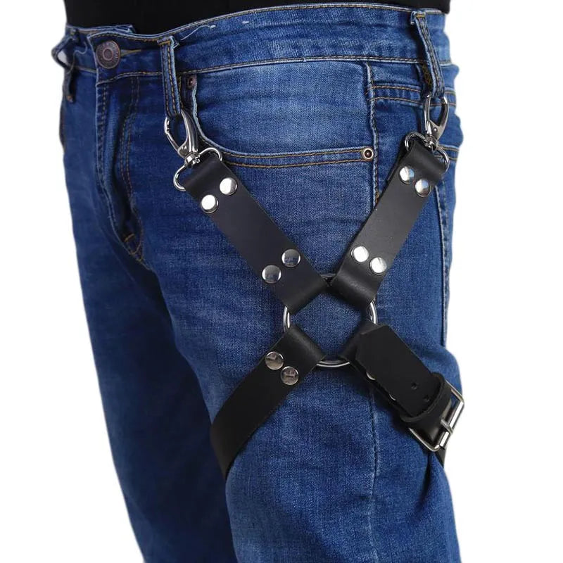Black PU leather leggings with leather-like texture and elastic waistband
