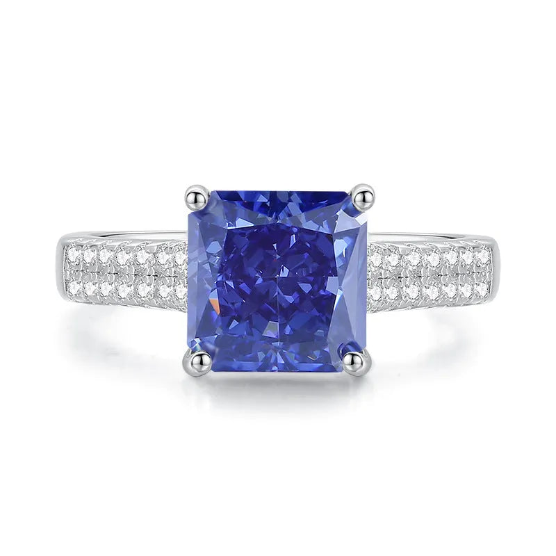 925 Sterling Silver heart ring with Ice Flower cut Tan Sang colour zircon stone.