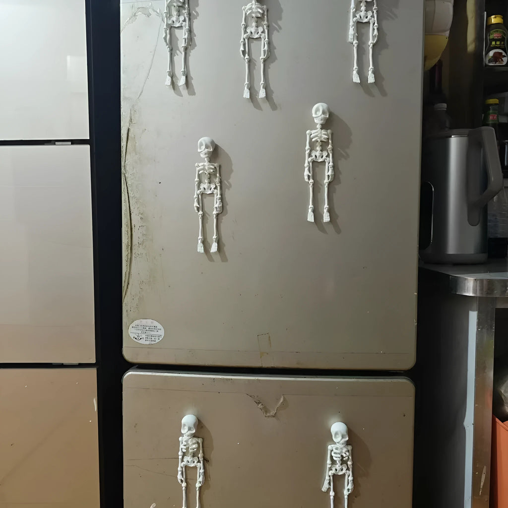 3D printed skull refrigerator magnet in modern art style measuring 18cm high
