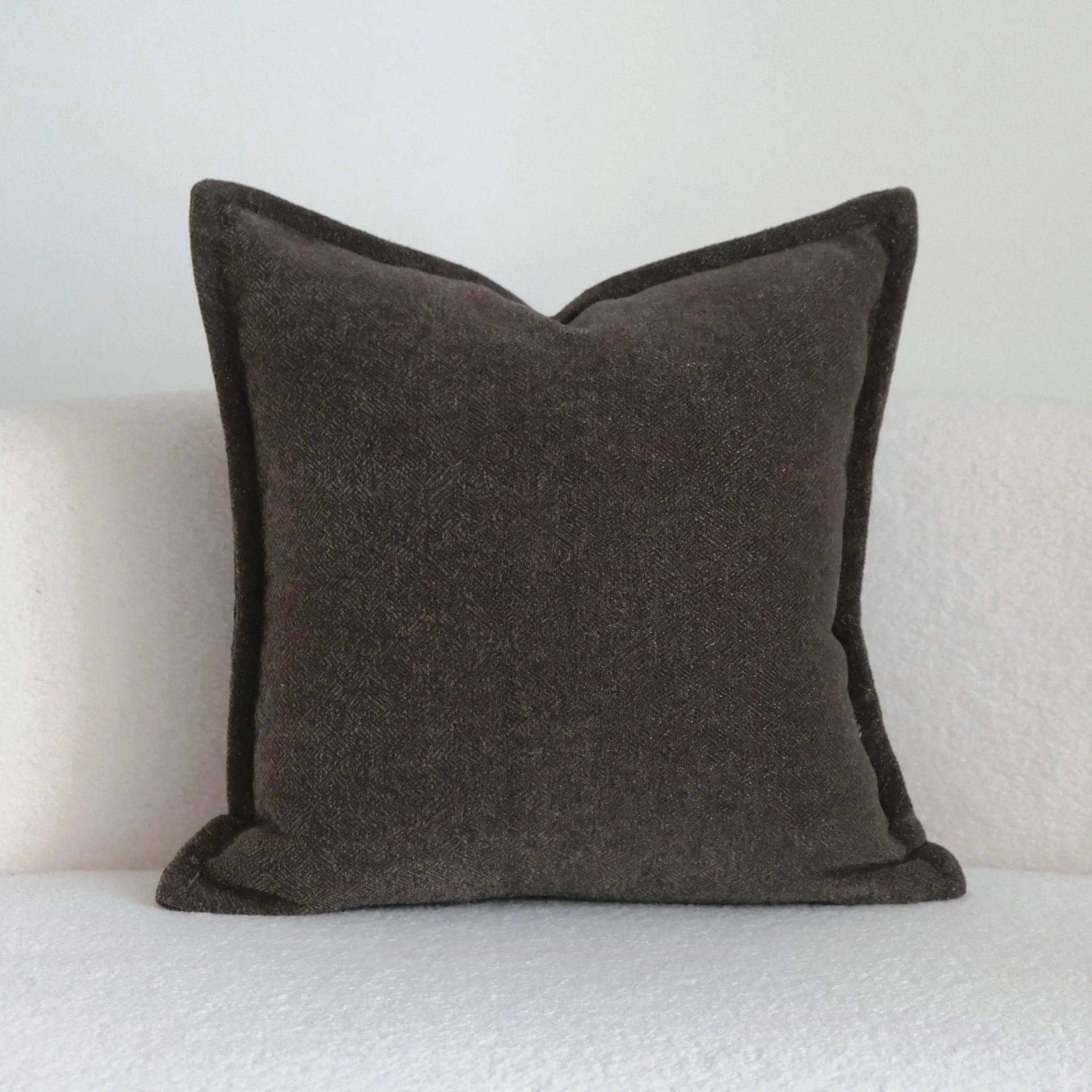 Coffee brown Chinese classical style cushion pillow on sofa in stripe and patchwork patterns