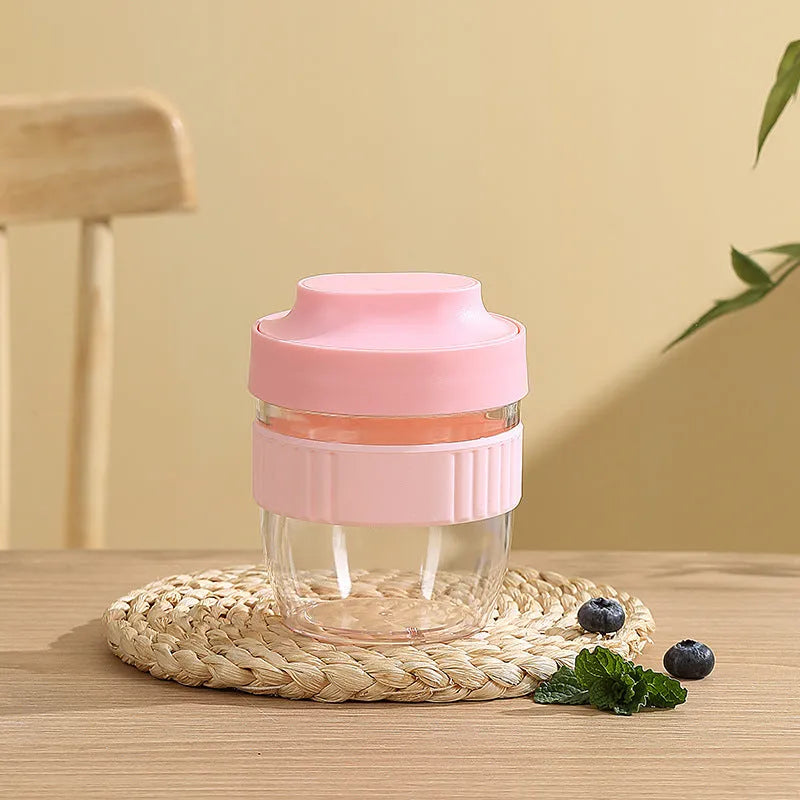 Green PP plastic salad cup with oat lid and spoon showing sealed leak-proof design