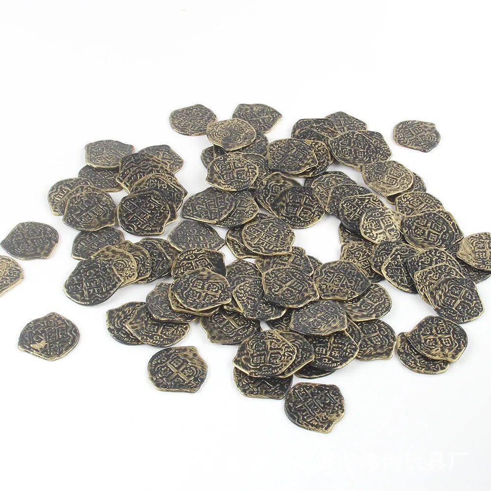 Doli Roman pirate treasure coins pack of 100 with electroplated gold bronze silver finish