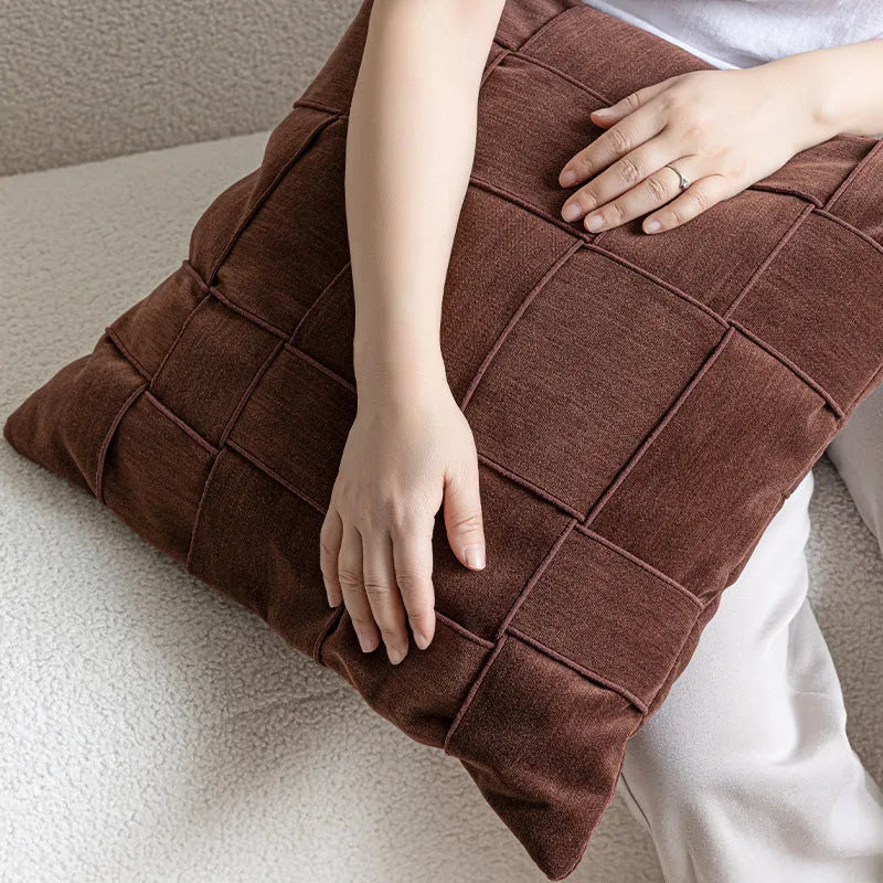 50x50cm chenille woven sofa cushion in choice of seven colours with feather velvet filler