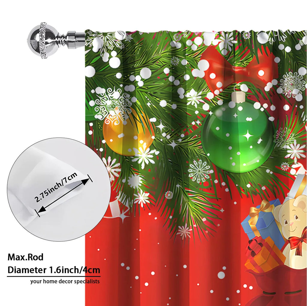 3D digitally printed Christmas curtains in polyester fabric with high sunshade functionality