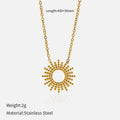 Gold sunflower bracelet and necklace set with geometric chain design