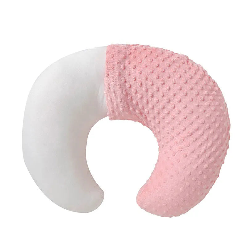 Multifunctional nursing pillow in pink, yellow, grey, or light blue colours for feeding support.