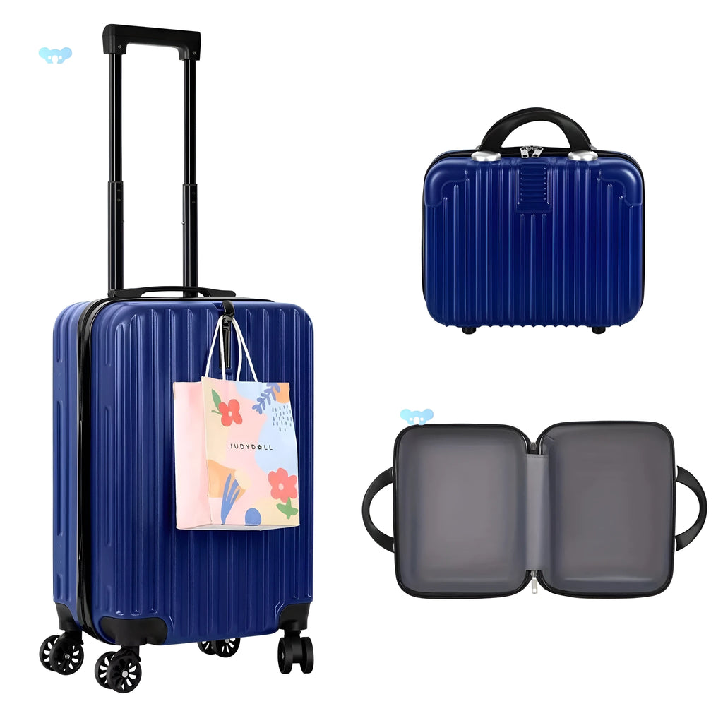 Aluminium alloy luggage travel set with 14 inch and 20 inch trunks for male travellers