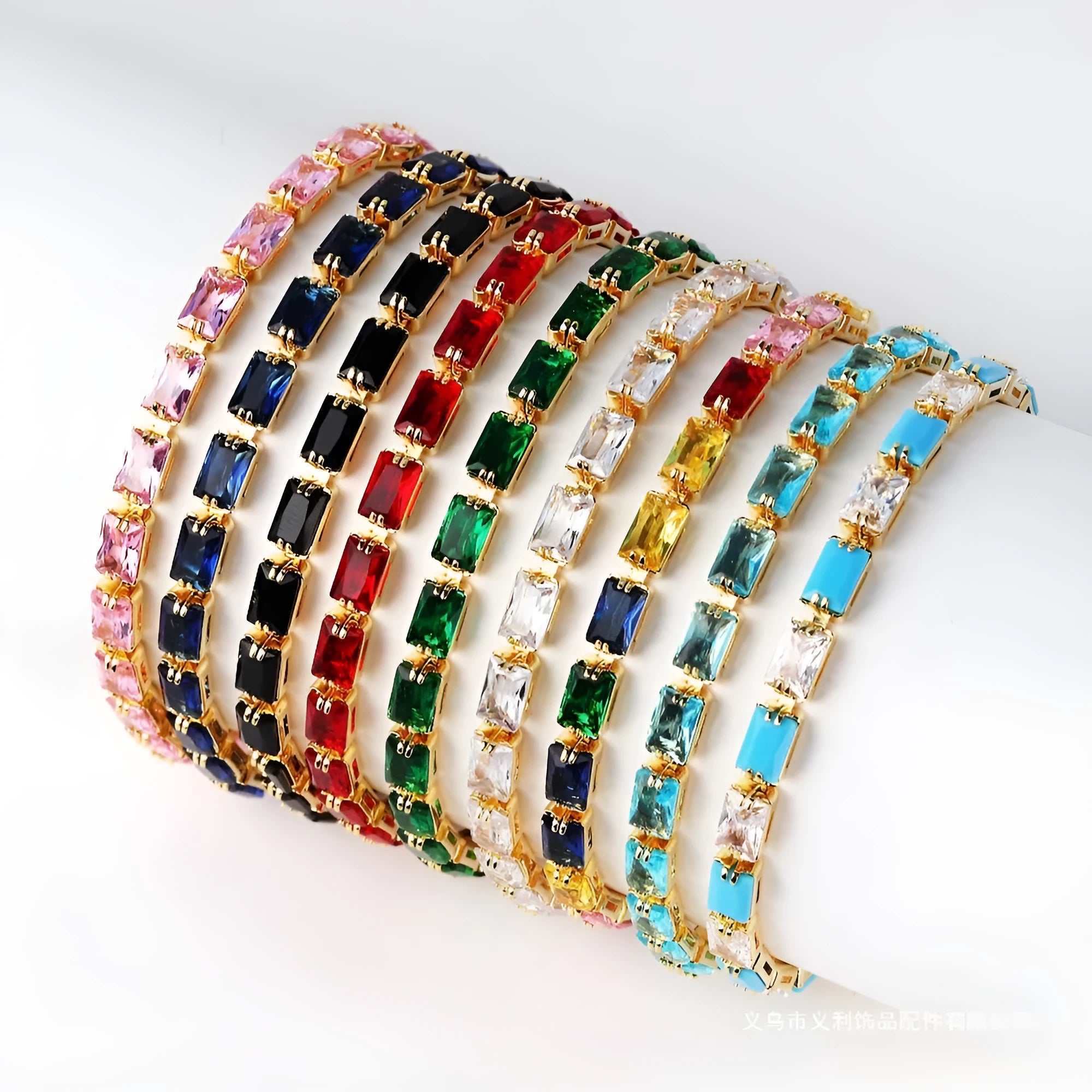 Women's zircon bracelet with adjustable alloy design and electroplated gold or platinum finish