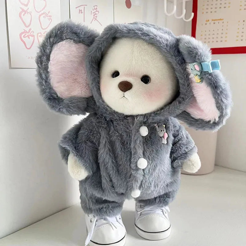 Grey elephant jumpsuit suit for 30cm Lina bear doll plush costume