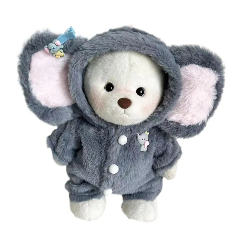Grey elephant jumpsuit suit for 30cm Lina bear doll plush costume