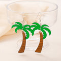 Acrylic drop earrings with coconut artocarpus heterophyllus ear hook design in summer colours