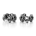 Stainless steel retro hollow skull design earrings with clip fastening