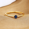 Women's geometric copper circle ring with single diamond in white, red, green, or blue colours