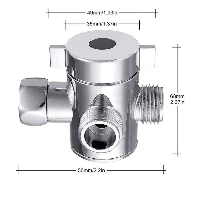 Copper shower water distributor with modern design for American bracket shower systems