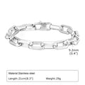 Men's simple square chain titanium steel bracelet in gold, black, steel, or retro colour.