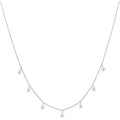 Gentle drop-shaped artificial zircon necklace on O-chain in 925 silver with triangular design elements