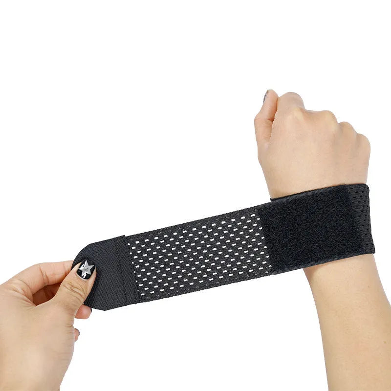 High elastic breathable athletic wrist guard in black, grey or pink for wrist support.