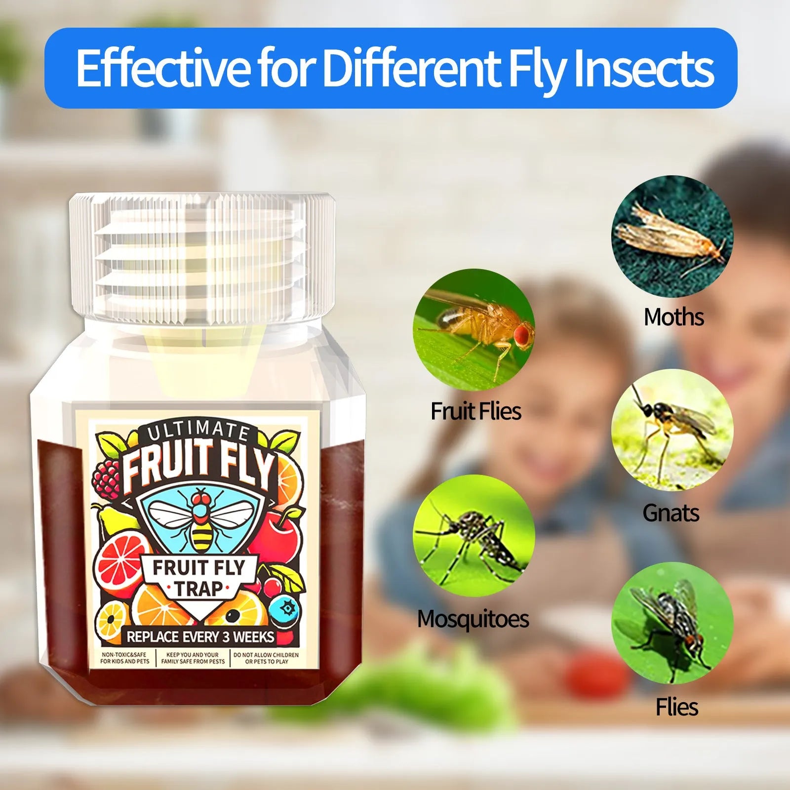 Fruit fly bait liquid bottle with SK003 specification options