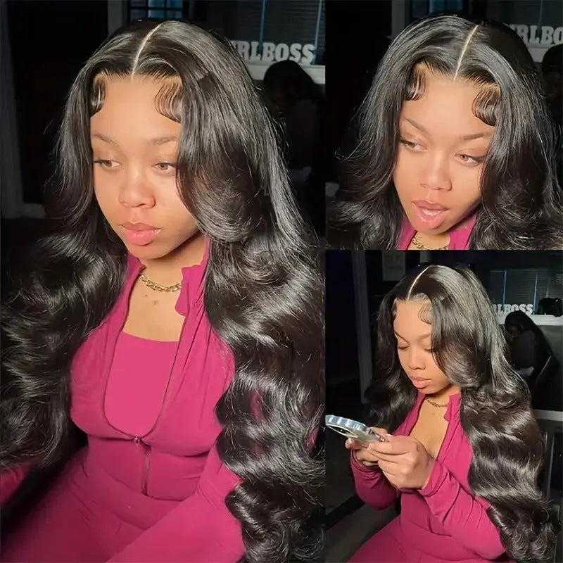 Black synthetic ladies wig with big waves, shown on a mannequin head.