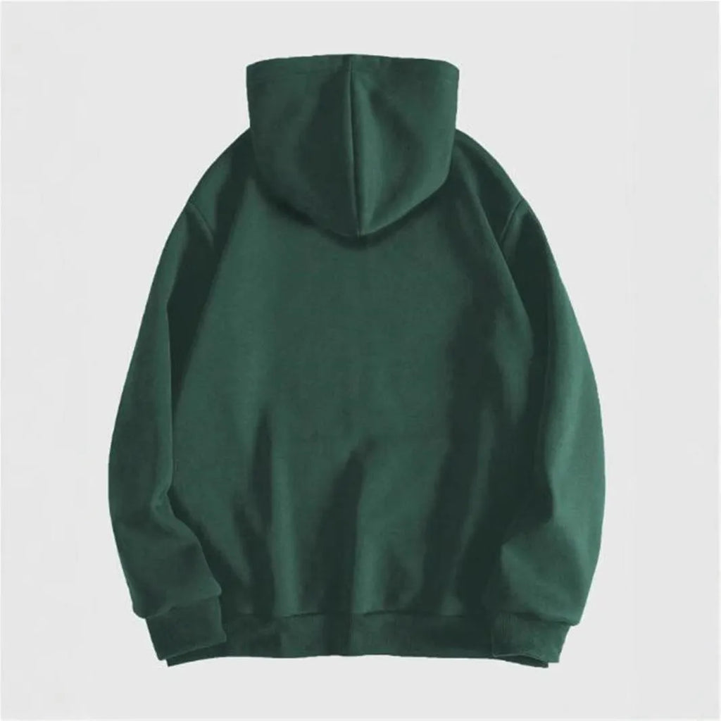 Men's black hooded sweatshirt with skull hot stamping print and Harajuku style