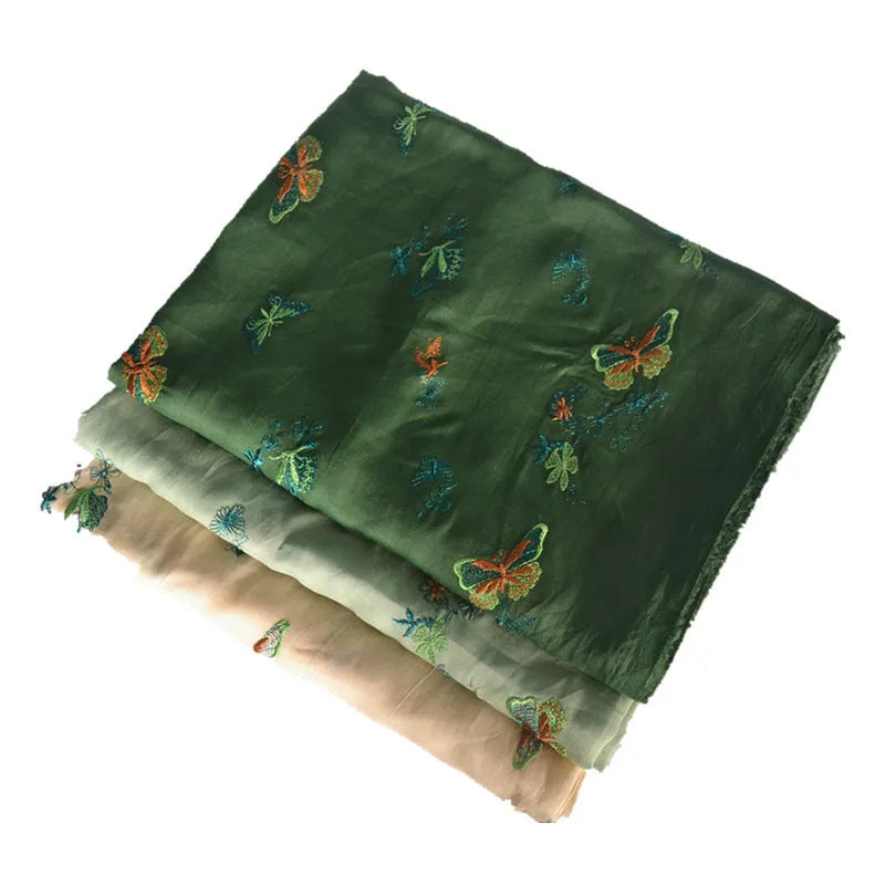 Pure ramie embroidery cloth fabric for Hanfu sewing in three colour options