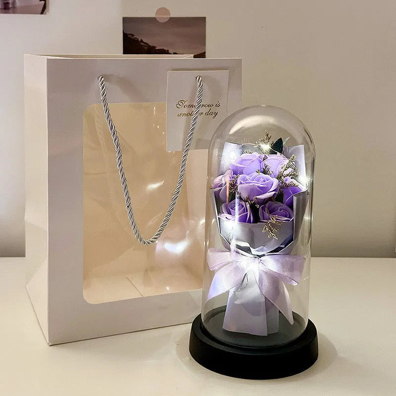 Artificial bionic bouquet flower arrangement in forming process with gradient colour options