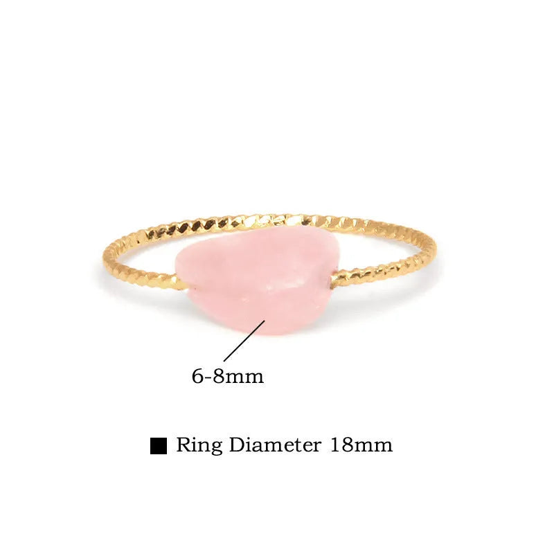 Geometric agate women's ring in original design with eight colour options