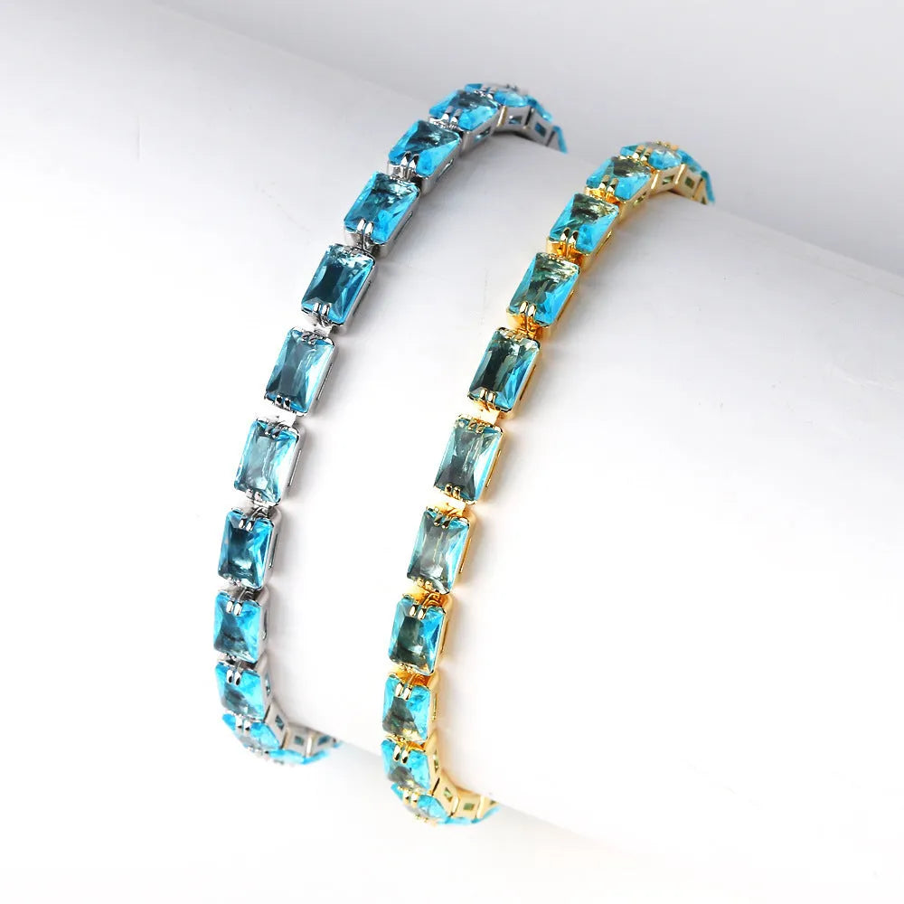 Women's zircon bracelet with adjustable alloy design and electroplated gold or platinum finish