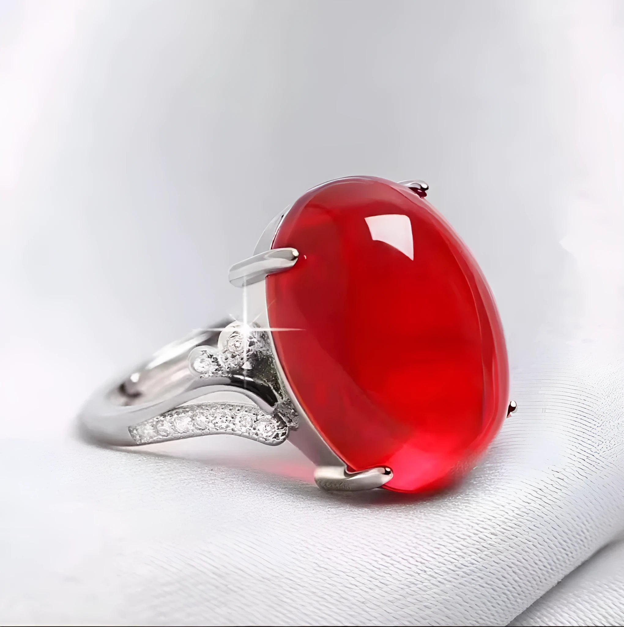 Adjustable natural sapphire ring in ethnic geometric design showing five colour options