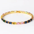 Women's zircon bracelet with adjustable alloy design and electroplated gold or platinum finish