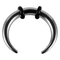 316 stainless steel C-shaped nose ring with buffalo horn detail in black and steel colour options