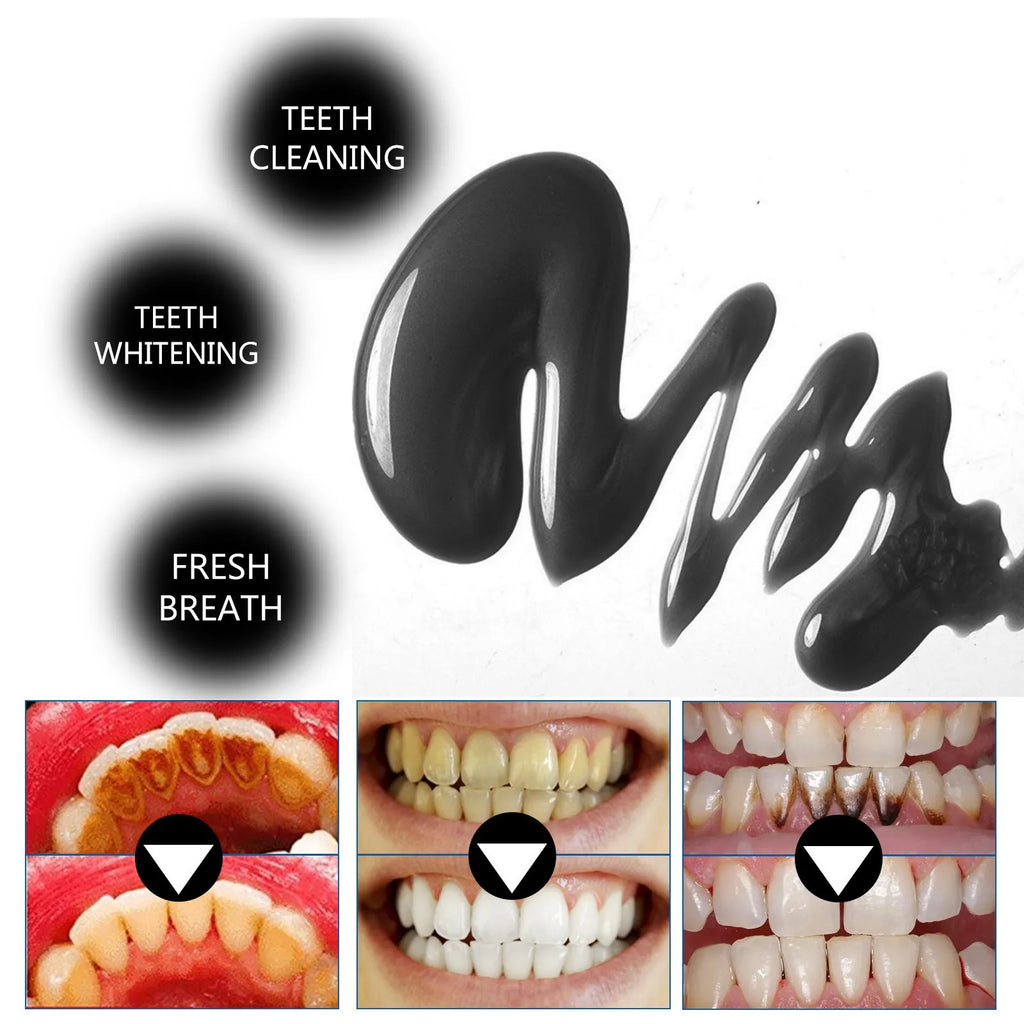 Bamboo charcoal bright white stain removing toothpaste in 30ml tube for teeth whitening
