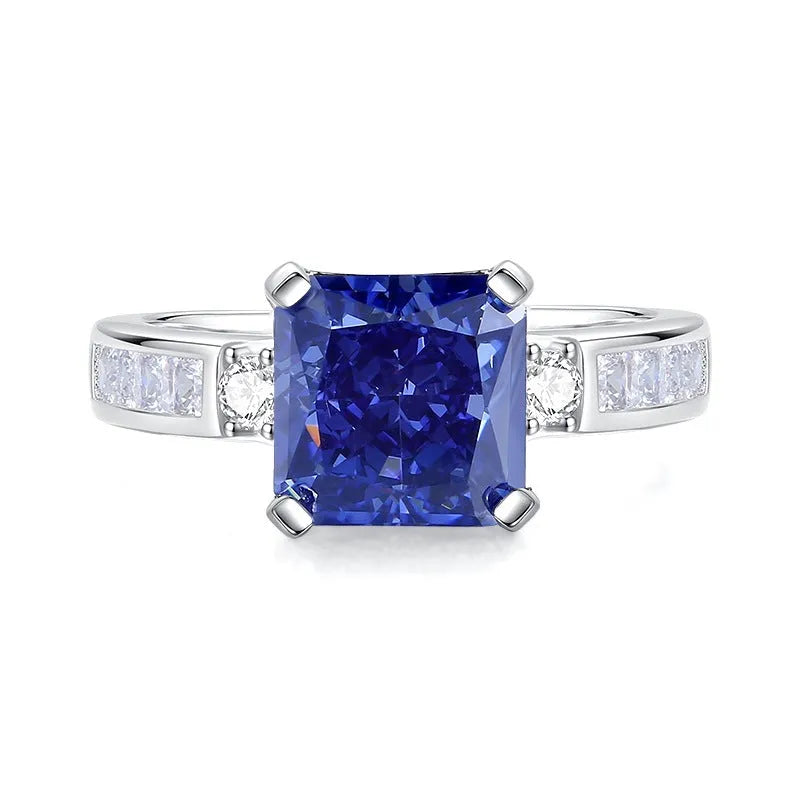 925 Sterling Silver heart ring with Ice Flower cut Tan Sang colour zircon stone.