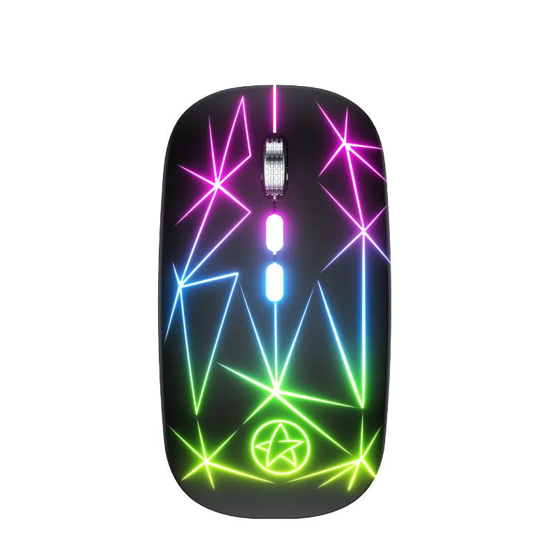 Wireless Bluetooth gaming mouse with luminous charging indicator and metal roller