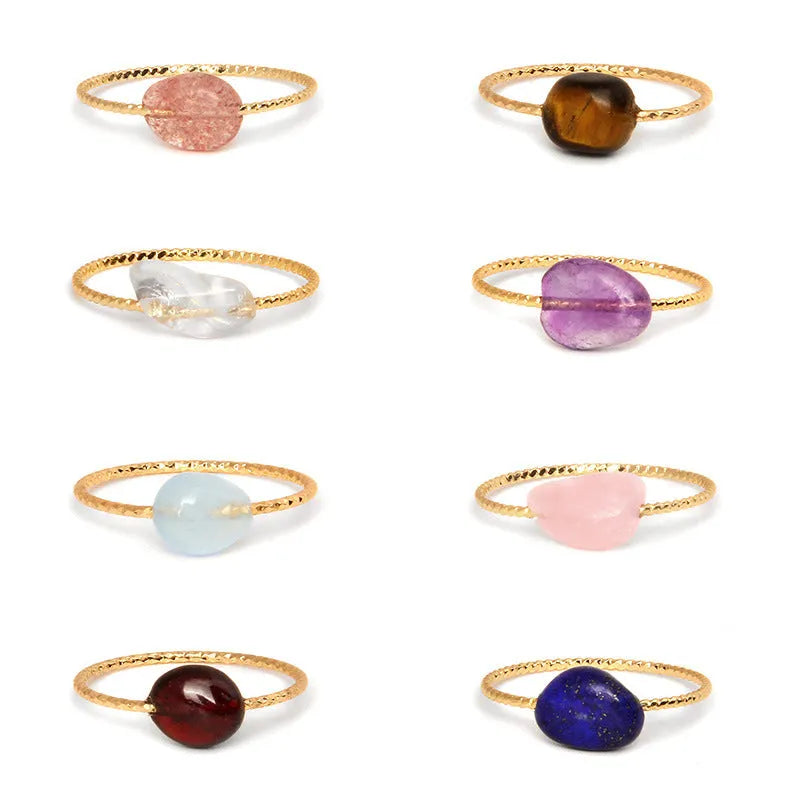 Geometric agate women's ring in original design with eight colour options