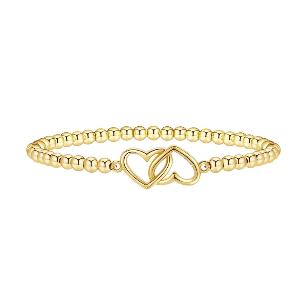Women's adjustable stainless steel beaded bracelet with round geometric beads in a choice of six colours.