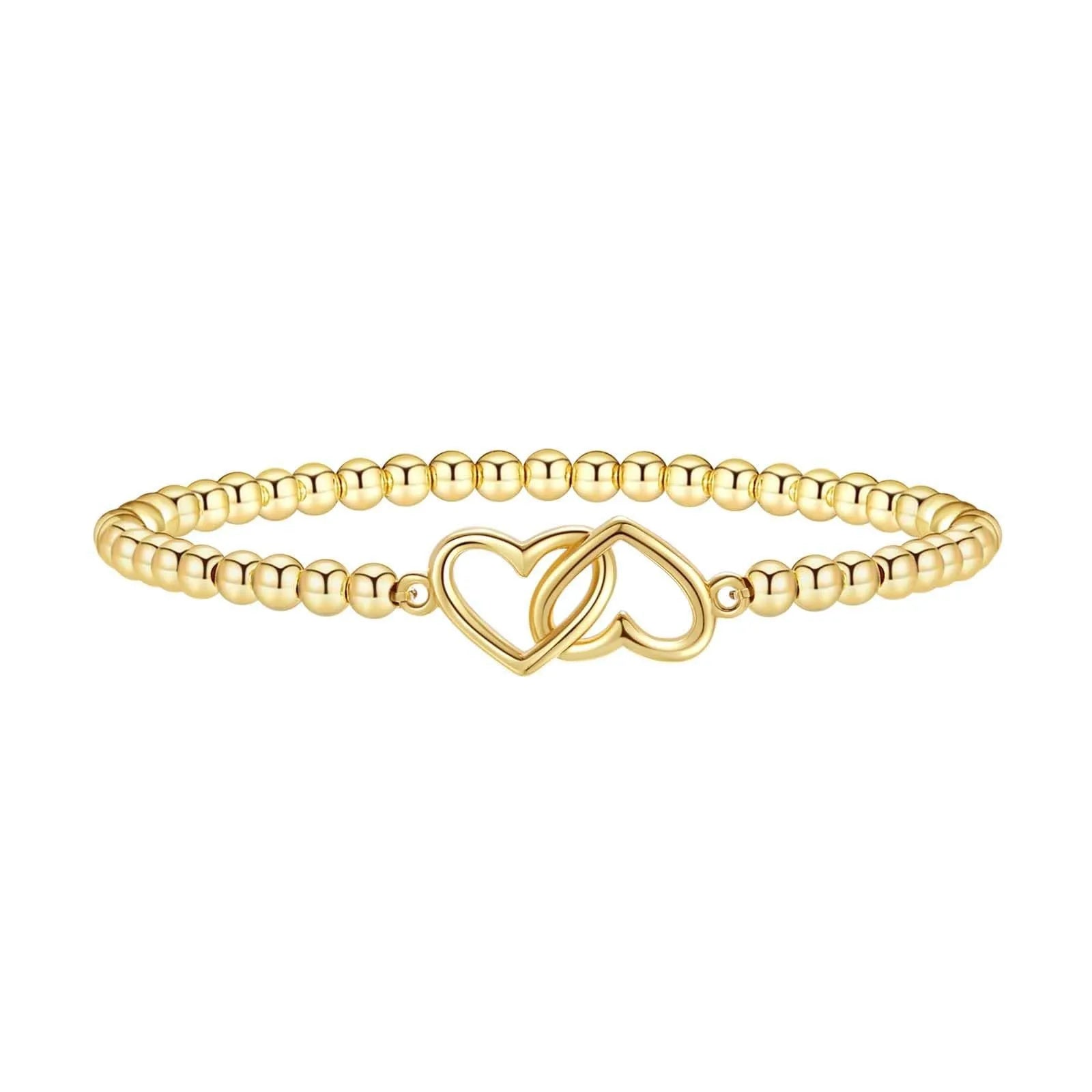 Women's adjustable stainless steel beaded bracelet with round geometric beads in a choice of six colours.