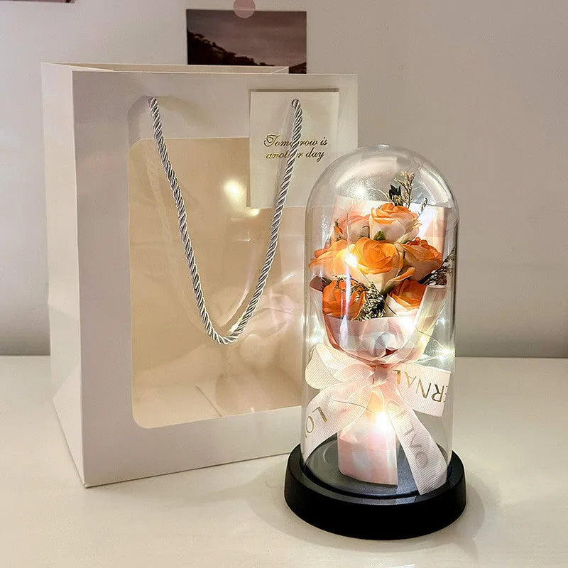Artificial bionic bouquet flower arrangement in forming process with gradient colour options