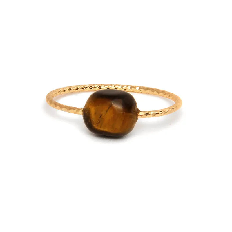 Geometric agate women's ring in original design with eight colour options