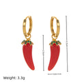Gold plated fruit and vegetable design earrings in carrot, orange, blueberry, chilli, lemon, olive and peach options