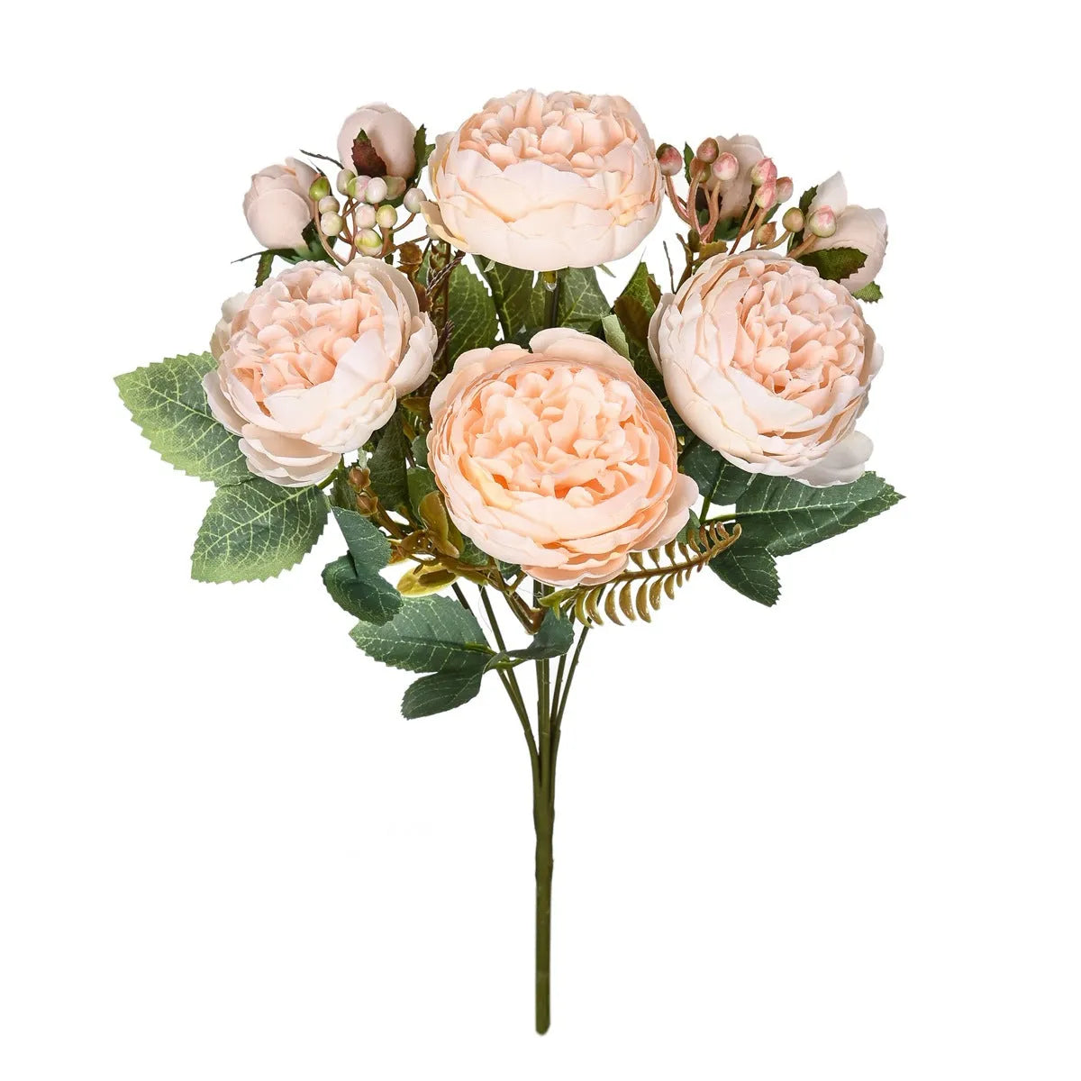 Artificial silk peony bouquet in champagne colour for home decoration and weddings