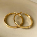 Metal circle hoop earrings in gold or silver colour with 40mm diameter