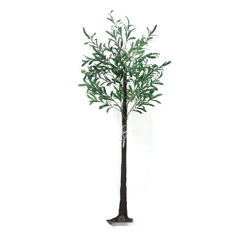 1.8m tall artificial olive tree lamp with warm white LED lights for outdoor courtyard decoration