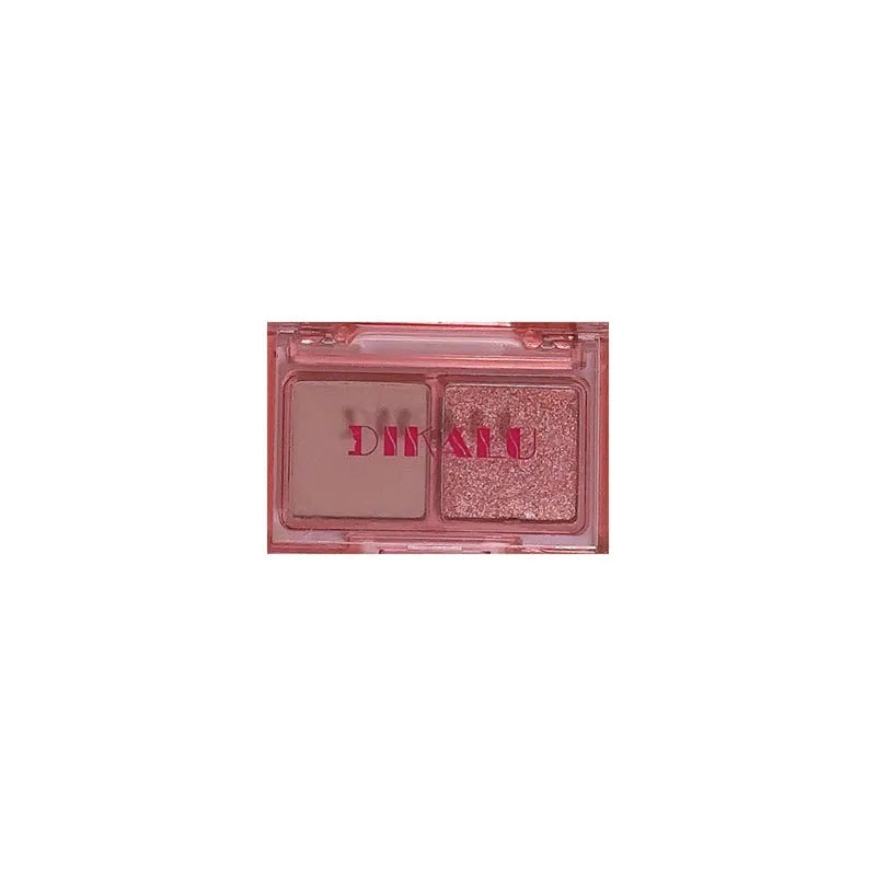 Two-tone pink and black matte shimmer eyeshadow plate with five colourway options