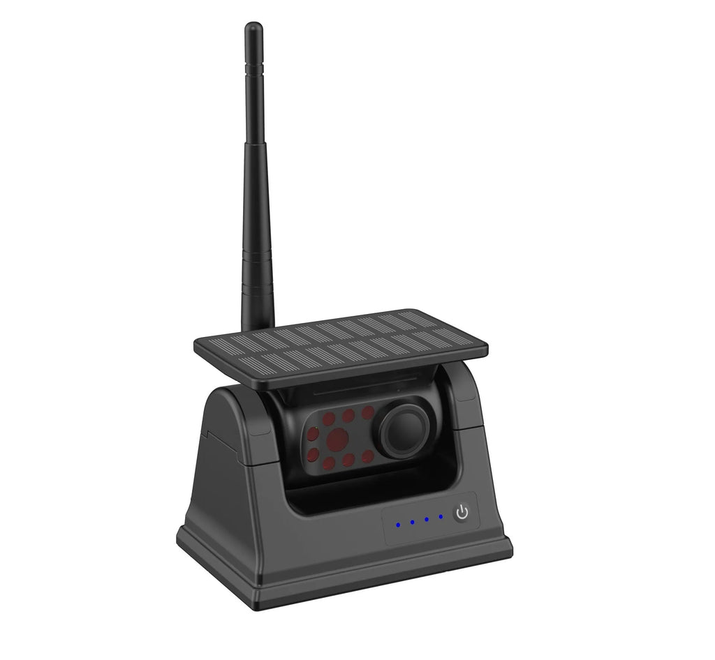 Solar wireless charging reversing camera with magnet suction mount for vehicle monitoring