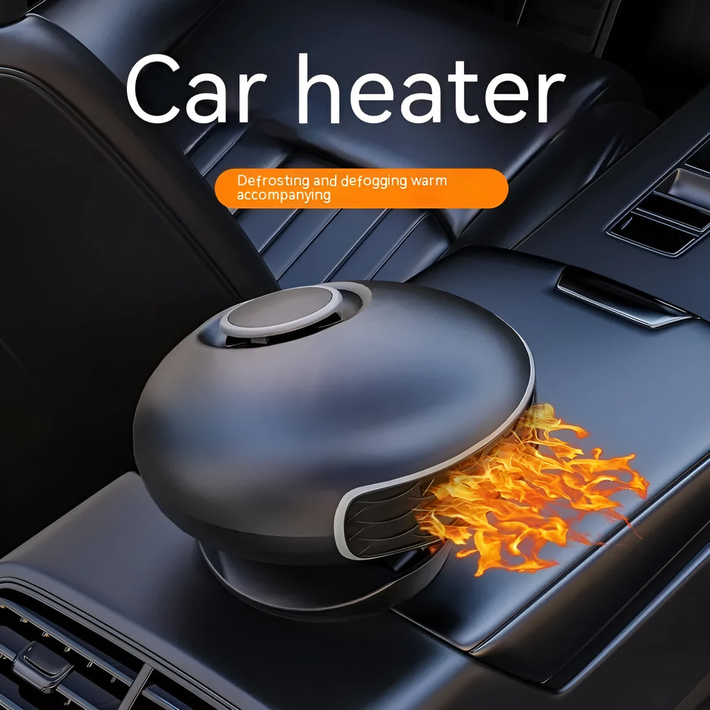 Black ABS plastic car warm air blower heater with power cable for 12V or 24V vehicle defrosting