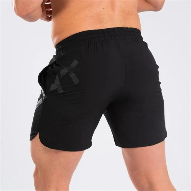 Men's elastic training running shorts in quick-drying chemical fibre blend available in four colours