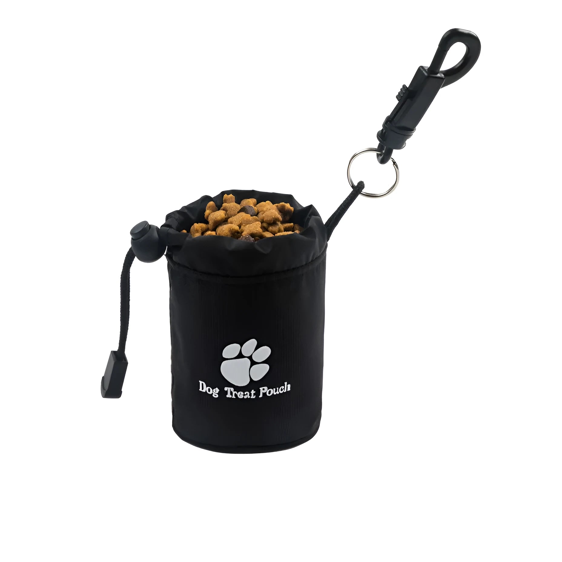 Mini nylon pet snack bag with clip attachment in solid colour for dog treats