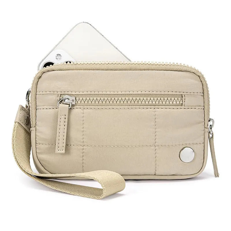 Waterproof quilted women's handbag with transparent deck in seven colour options
